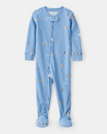 Pijama enterizo de algodón en azul animal