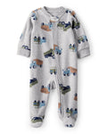 Pijama enterizo de polar gris con divertido estampado