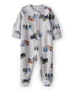 Pijama enterizo de polar gris con divertido estampado