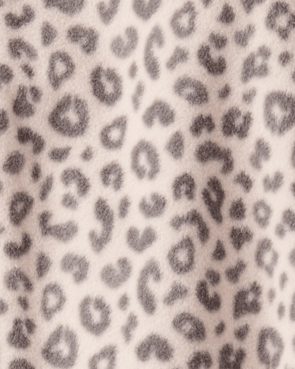 Pijama enterizo de polar marrón con estampado animal print