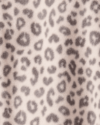 Pijama enterizo de polar marrón con estampado animal print
