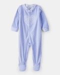Pijama enterizo polar azul con corazones y lunares