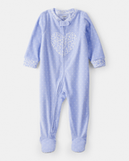 Pijama enterizo polar azul con corazones y lunares