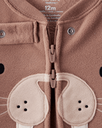 Pijama enterizo polar marrón con diseño de morsa
