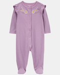Pijama entero algodón canalé diseño floral