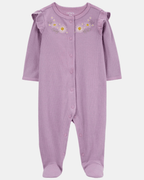 Pijama entero algodón canalé diseño floral