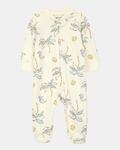Pijama entero con cremallera bidireccional y estampado de palmeras