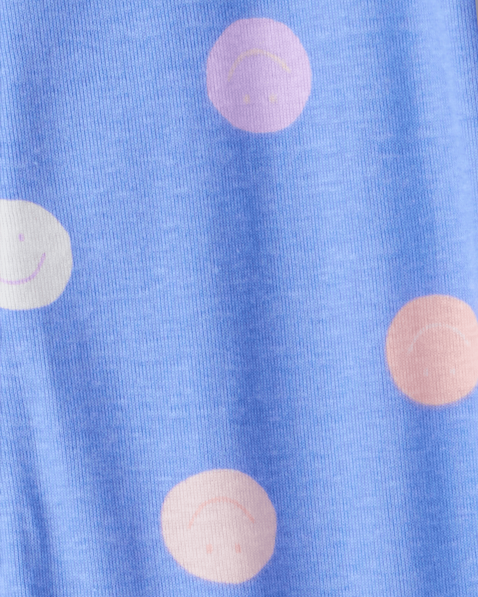 Pijama entero con estampado smiley en azul