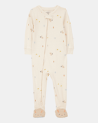 Pijama entero de algodón estampado de Pascua marfil