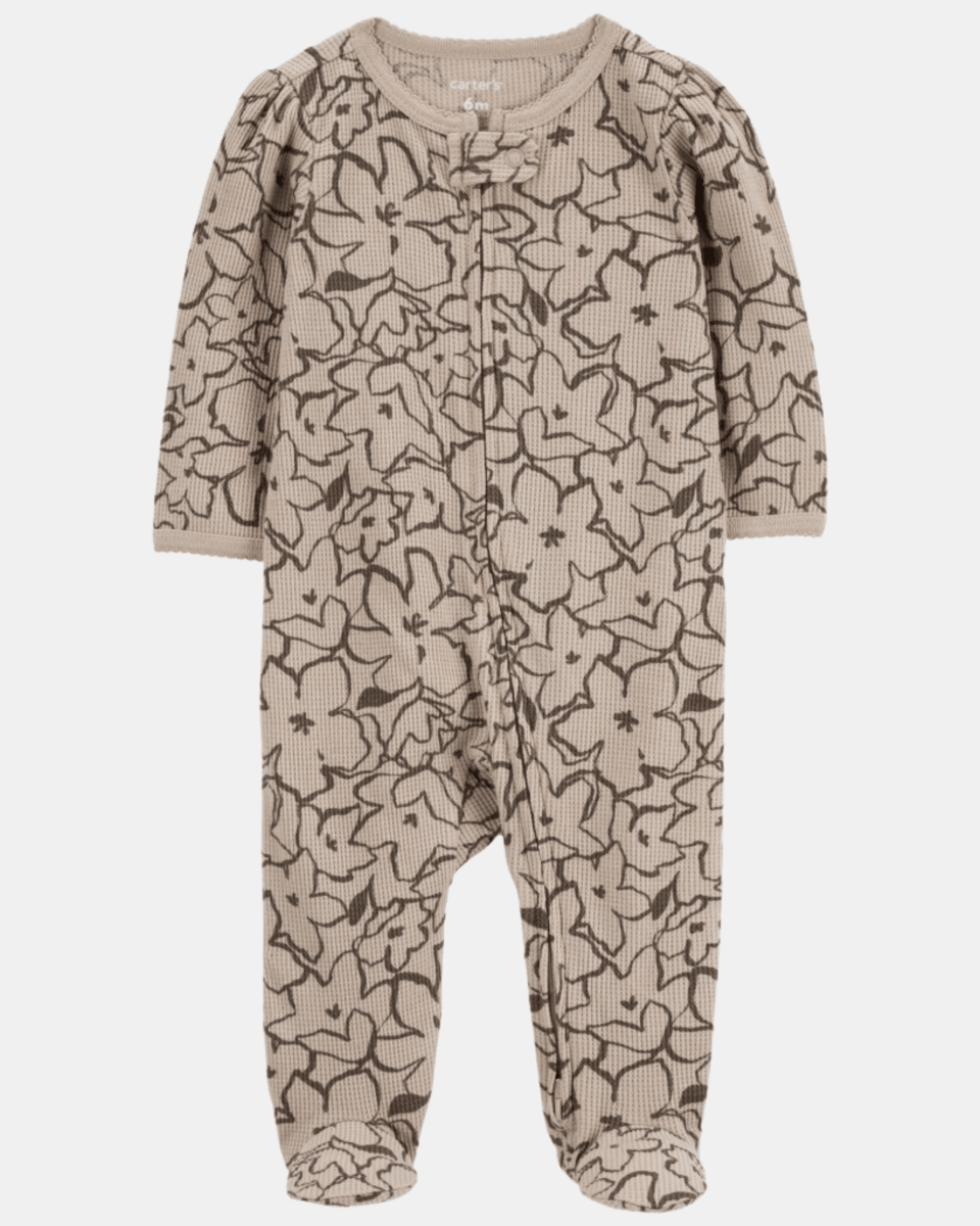 Pijama entero de algodón térmico diseño floral