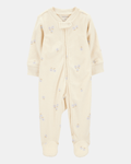 Pijama entero de rizo con cremallera y estampado floral