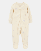 Pijama entero de rizo con cremallera y estampado floral