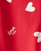 Pijama estampado corazones rojos