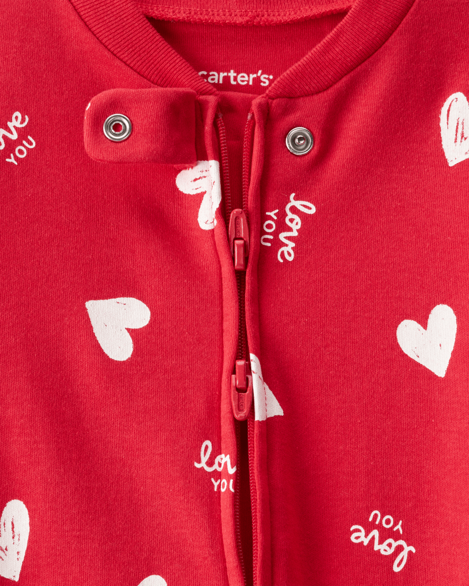 Pijama estampado corazones rojos