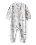Pijama enterizo microfleece gris con estampado cowboy