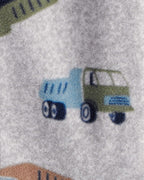 Pijama enterizo de polar gris con divertido estampado