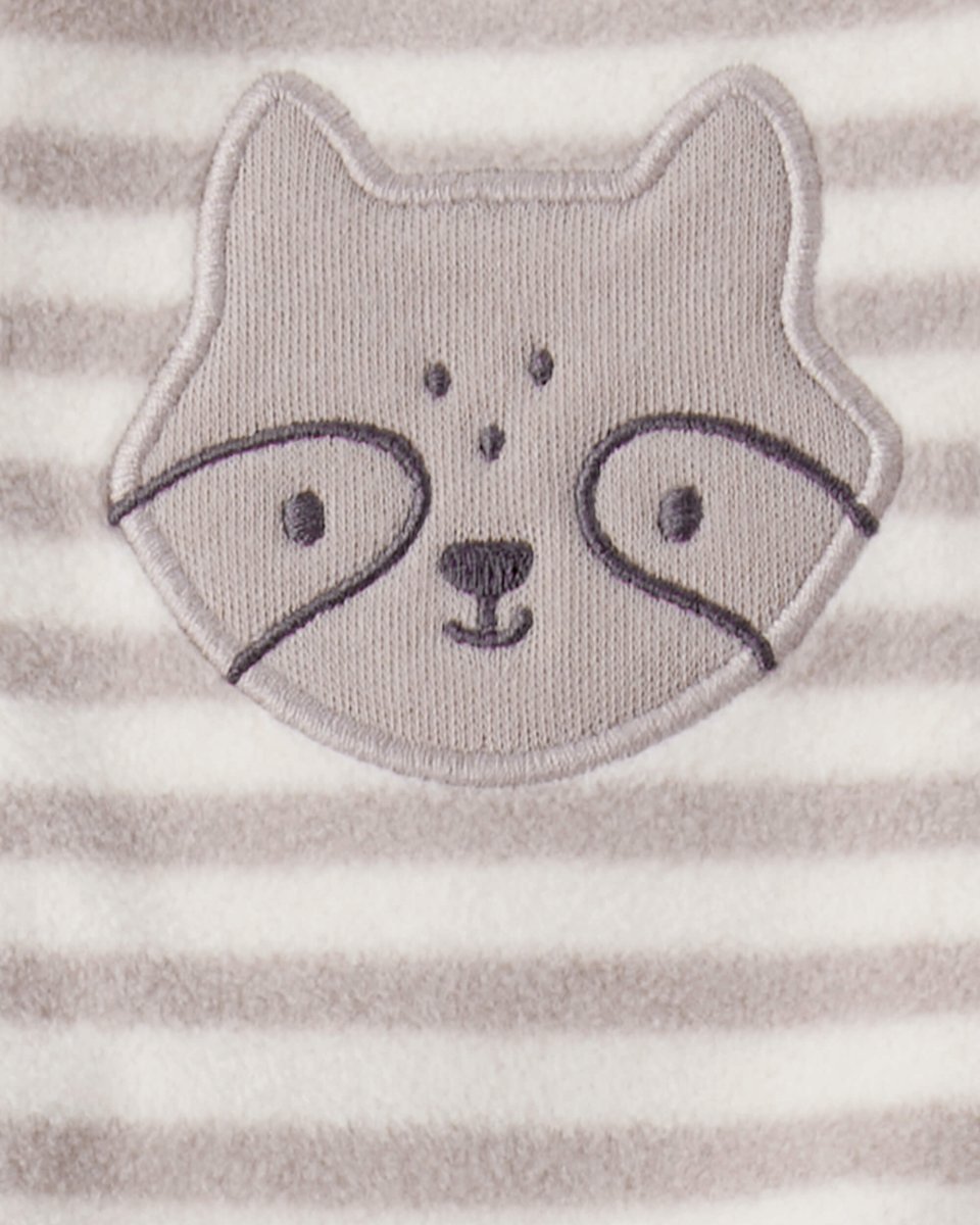 Pijama enterizo de polar beige a rayas