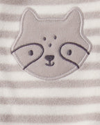 Pijama enterizo de polar beige a rayas