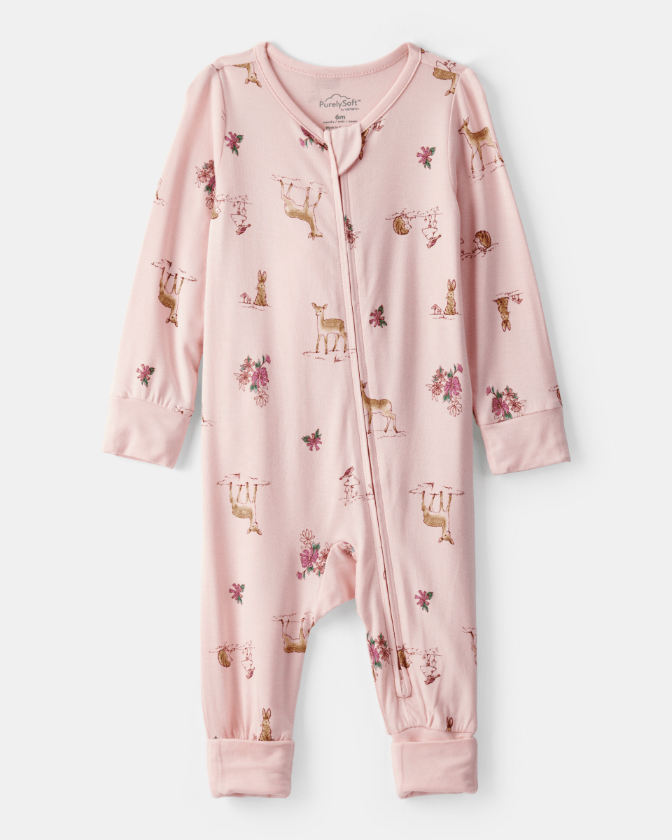 Pijama sostenible de algodón suave, diseño ciervos rosas