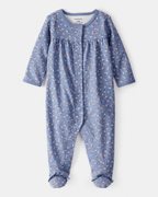 Pijama una pieza de algodón, con pie, diseño floral