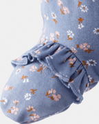 Pijama una pieza de algodón, con pie, diseño floral