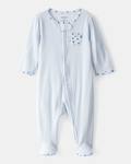 Pijama una pieza de algodón térmico, con pie, diseño floral