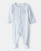 Pijama una pieza de algodón térmico, con pie, diseño floral