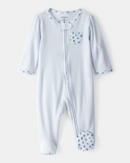 Pijama una pieza de algodón térmico, con pie, diseño floral