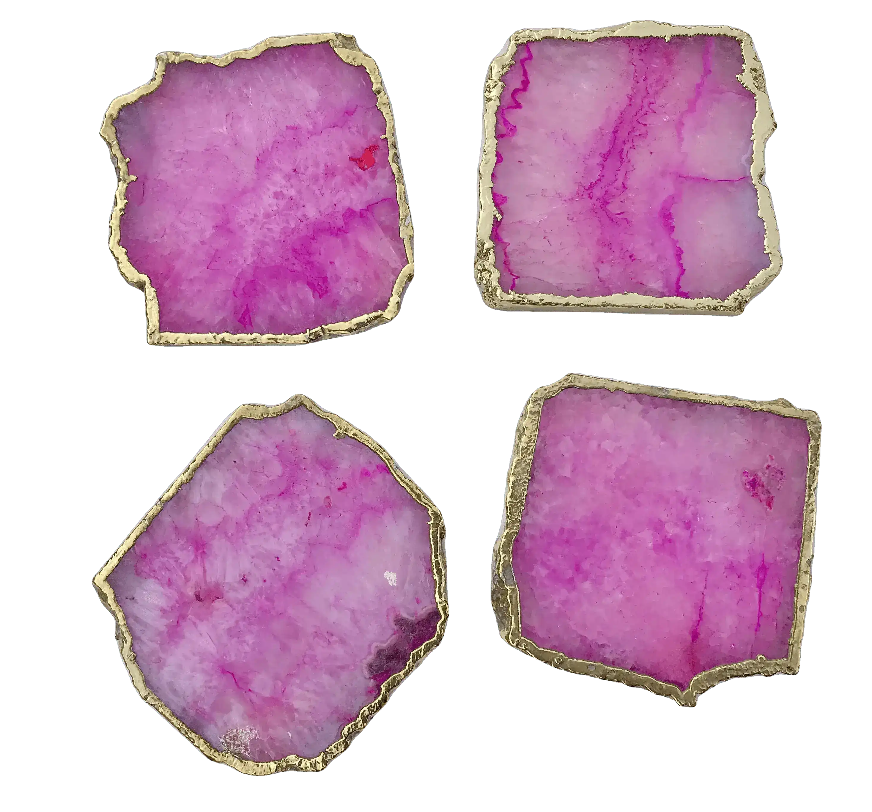 Pink Agate Coasters - Set of 4