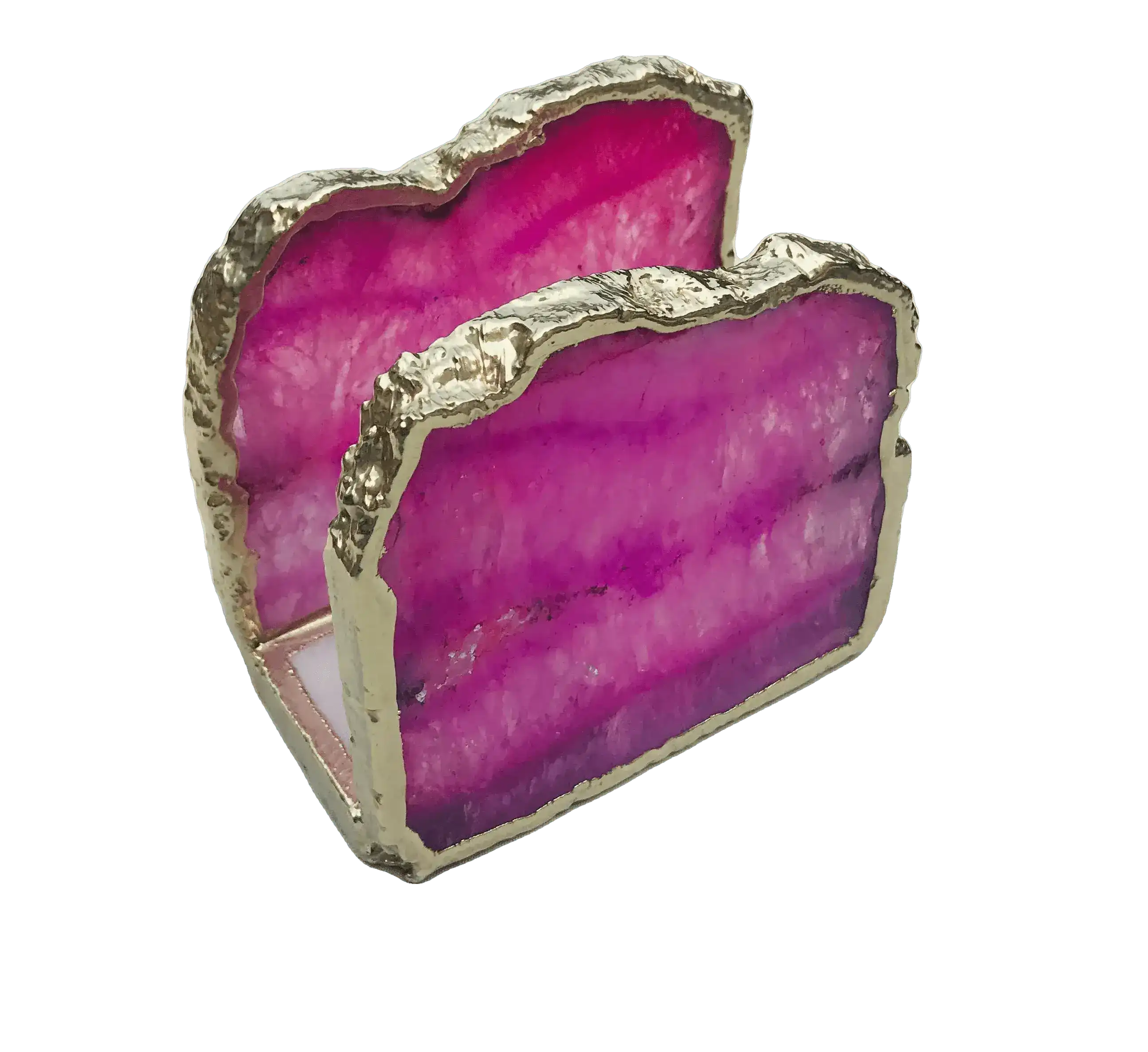 Pink Agate Stone Napkin Holder
