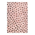 Pink and Black Leopard Print Hand Tufted Wool Rug