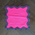 Hot Pink and Blue Scallop 100% Linen Square Placemat