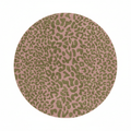 Pink and Gold Leopard Print Hand Tufted Wool Rug