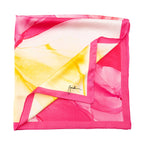 Pink Silk Scarf Square with Fluid Art Print