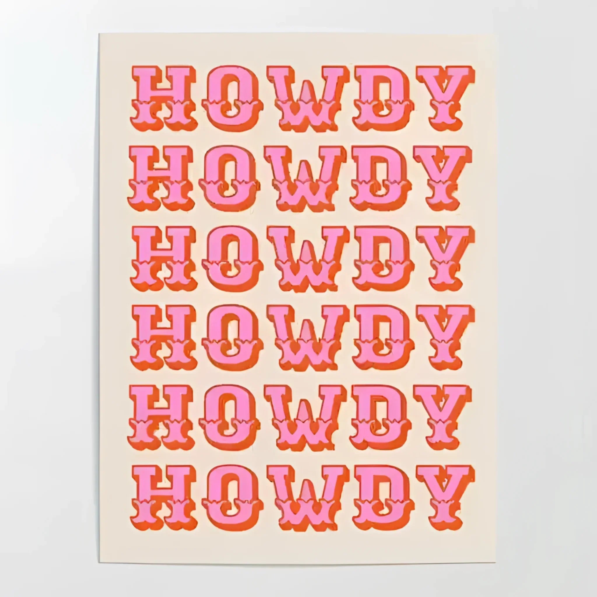 Pink Howdy Wall Art Poster