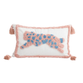 Pink Leopard Embroidery Decorative Pillow Cover