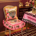 Pink Leopard Face Throw Pillow with Gold Fringe 22"