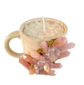 Pink Quartz Crystal Scented Soy Candles in Coffee Mug - Set of 2
