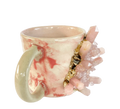 Pink Quartz Marbled Ceramic Coffee Mug - Set of 2