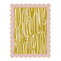 Pink Scalloped Contemporary Art Hand Tufted Rug