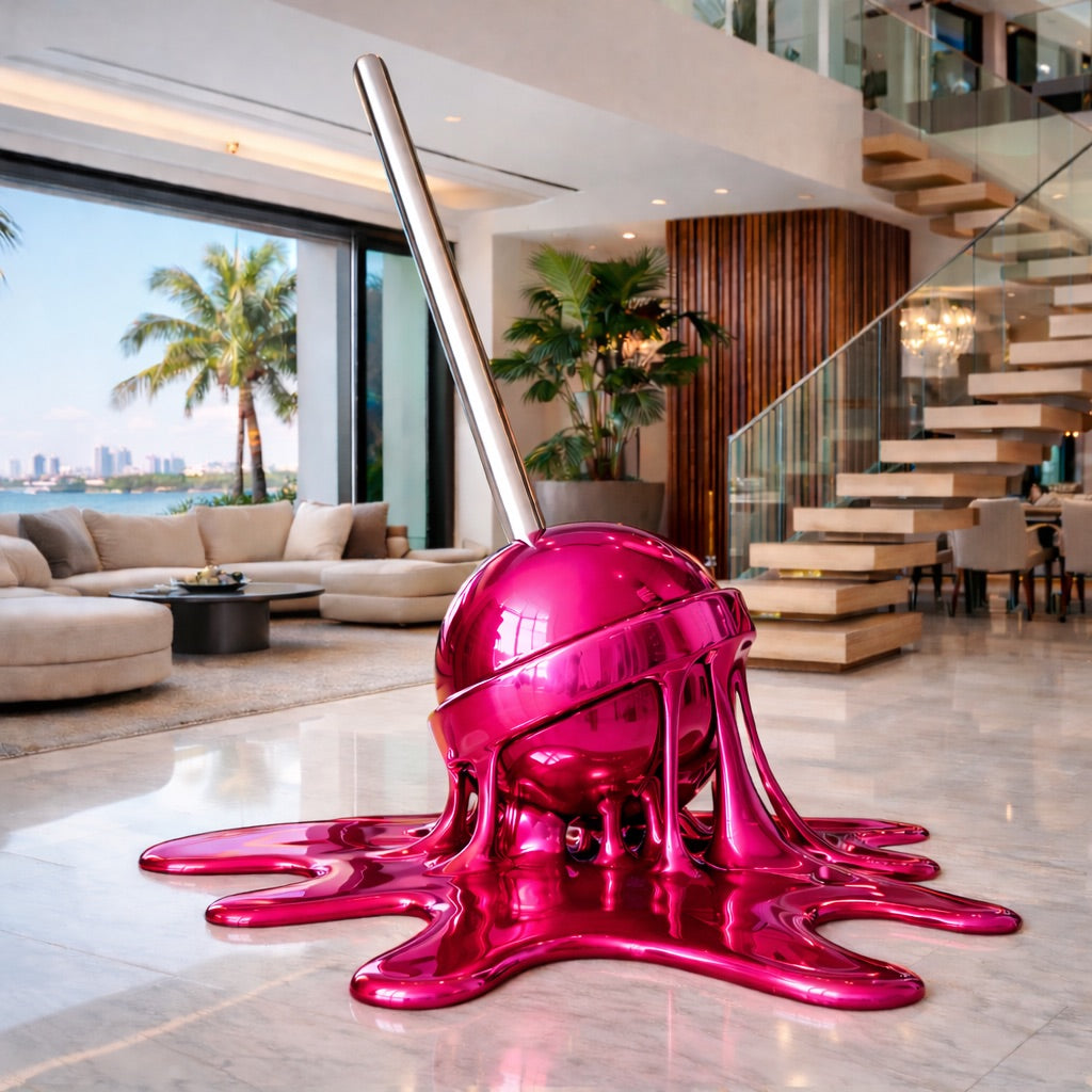 OSO Stainless Steel Maison Melt Sculpture - Height: 108 inch (274 cm) / Pink