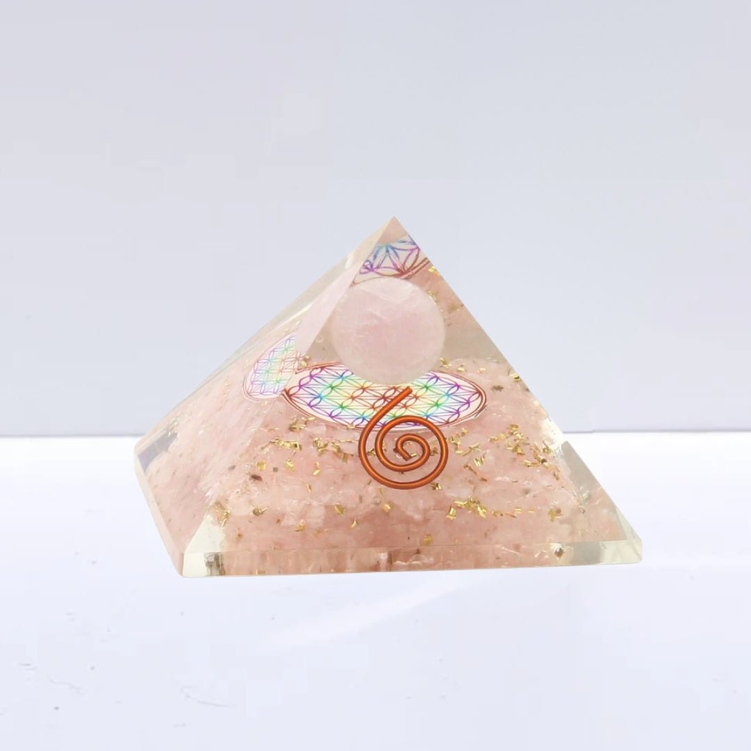 Pirámide Orgonita 'Earth' - Cuarzo Rosa