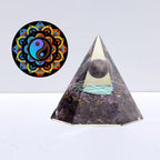 Pirámide Orgonita 'Sacred' - Amatista con Yin y Yang