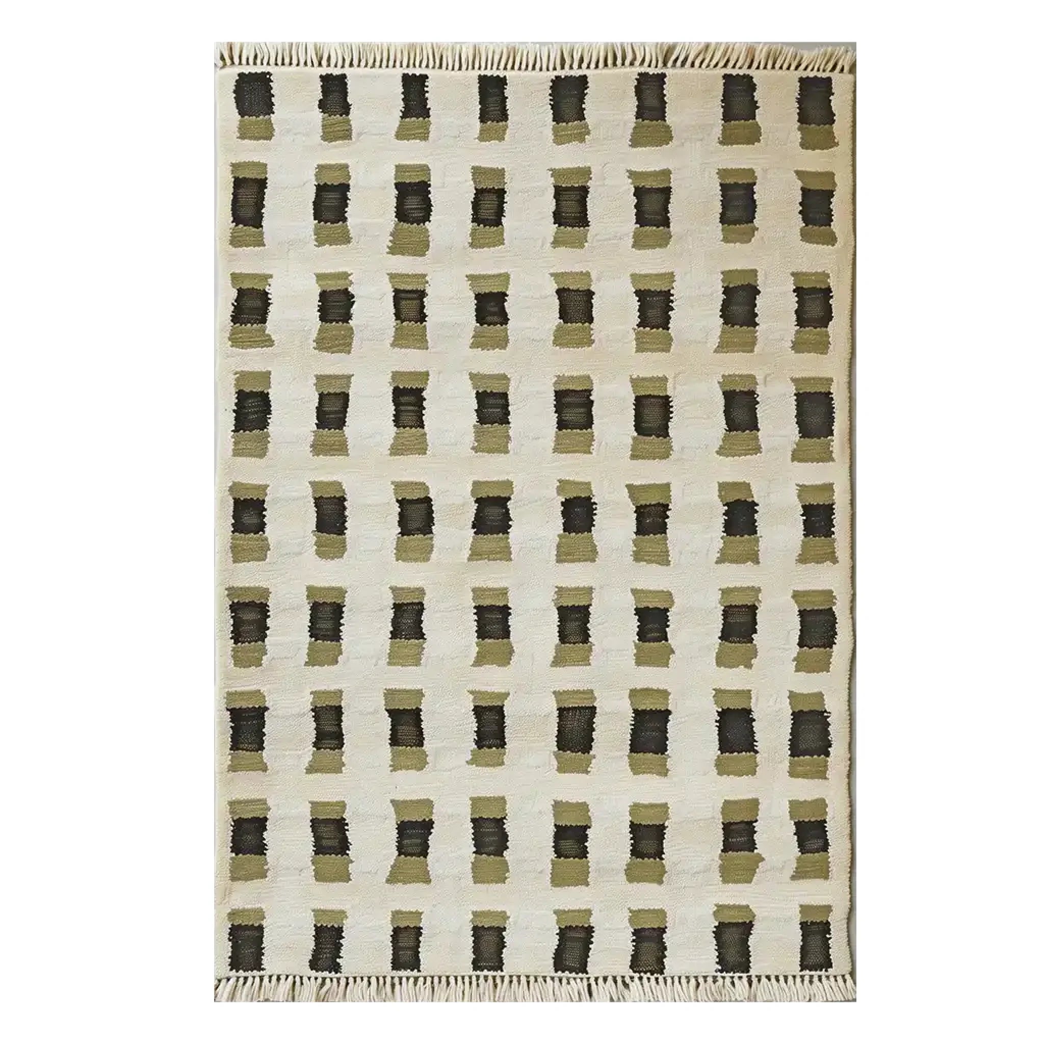 Pixel Weave Knotted Wool Rug