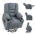 Oversized Riser and Recliner Chairs for the Elderly, Fabric Upholstered Lift Chair, Grey