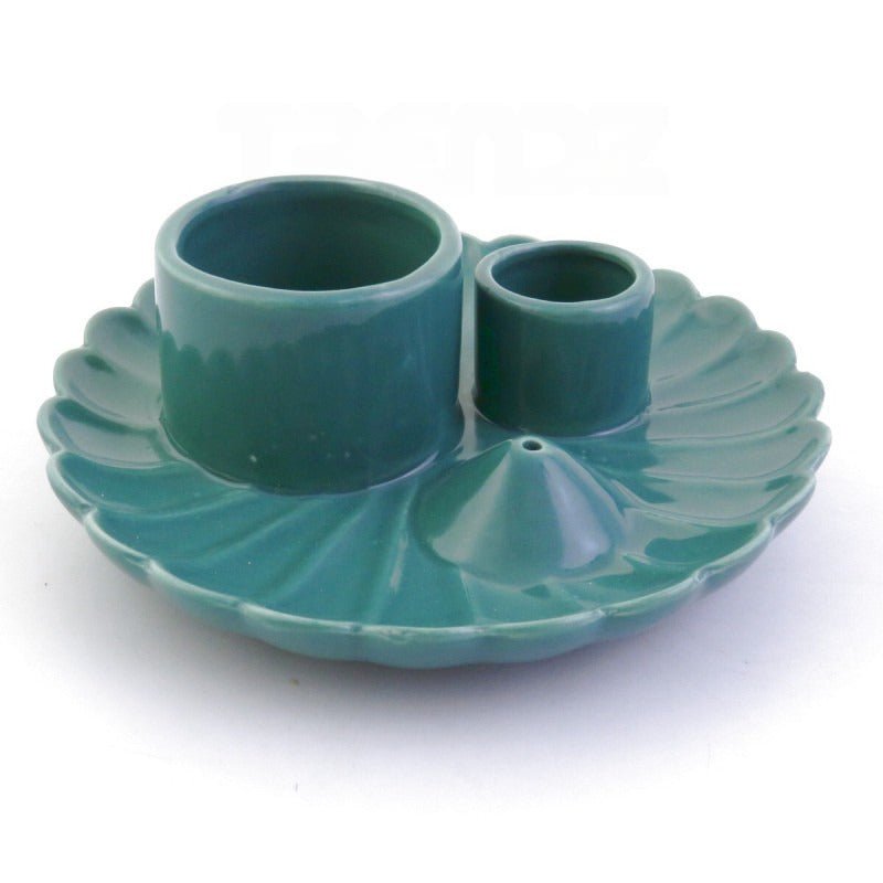 Multipurpose Ceramic Incense Burner Plate - Green