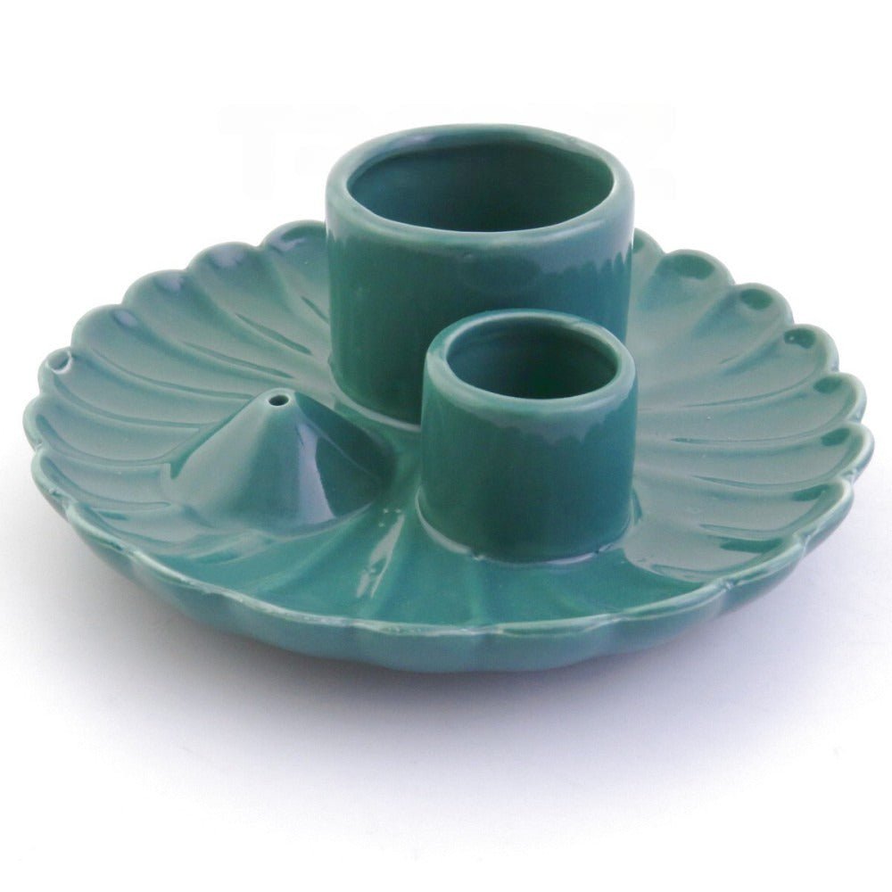 Multipurpose Ceramic Incense Burner Plate - Green