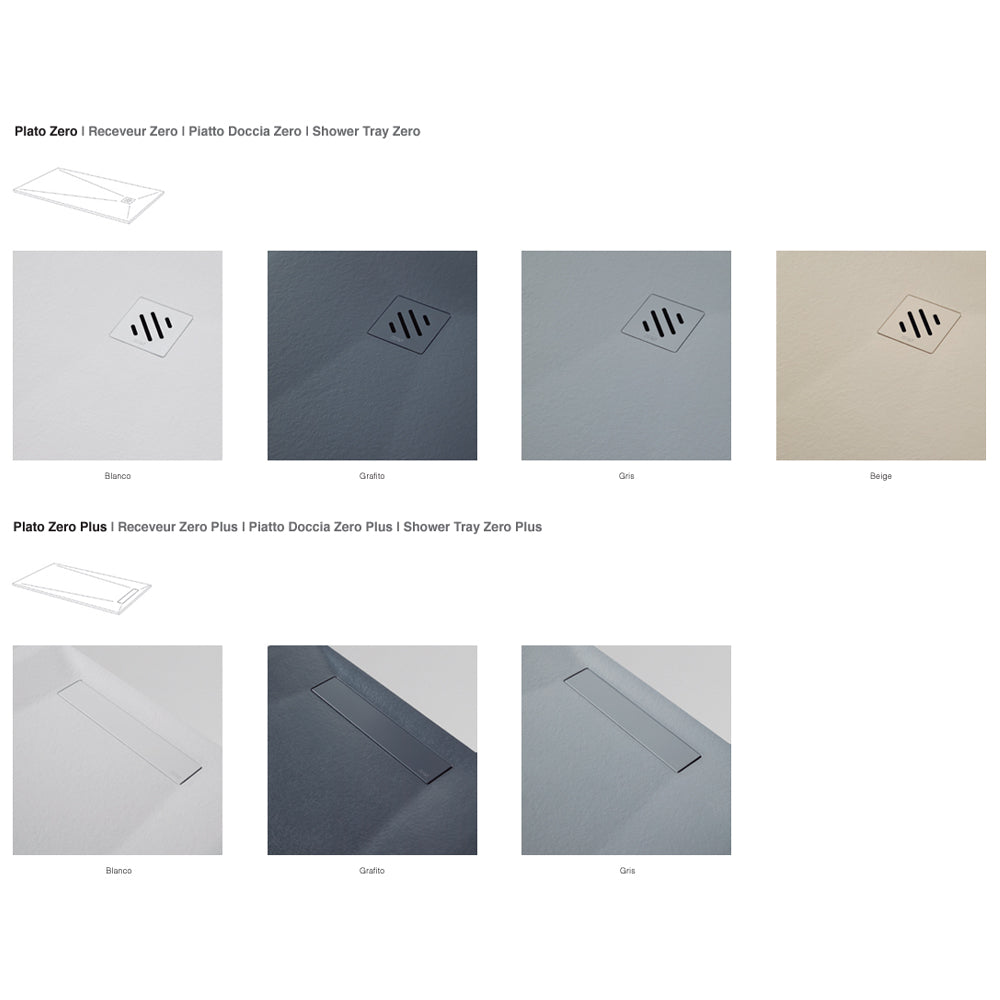 BATHME ZERO PLUS Plato de Ducha Rectangular Gel Coat Color Grafito