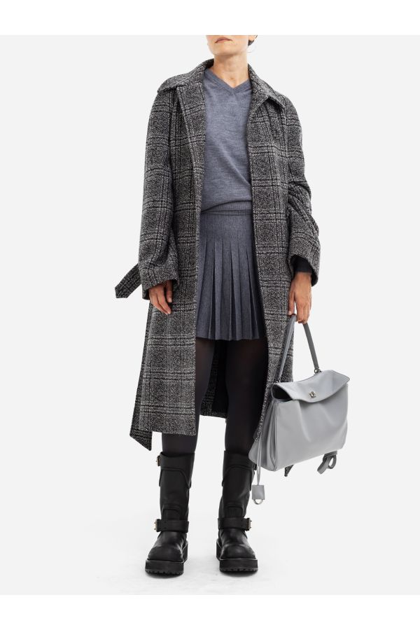 Falda plisada arquitectónica Balenciaga — Gris