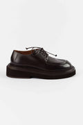 Marsell Moc-toe Full-Grain Leather Derby Flat — Brown